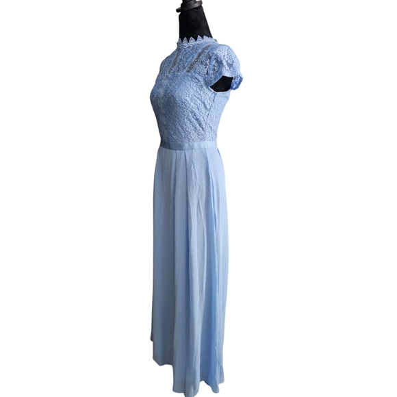 NWT Formal Chiffon & Lace Full Length Gown Bridesmaid Party Dress Small - Picture 10 of 11